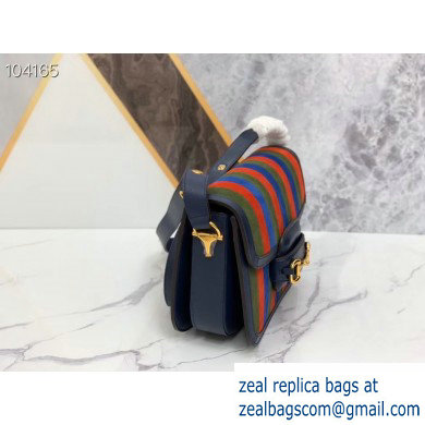 Gucci 1955 Horsebit Shoulder Bag 602204 Suede Multicolor Stripe 2019 - Click Image to Close