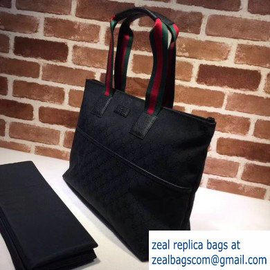 Gucci GG Canvas Diaper Bag 155524 Black - Click Image to Close