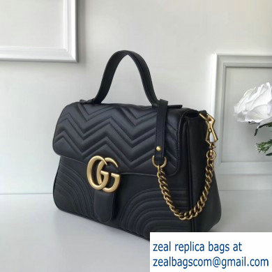 Gucci GG Marmont Medium Top Handle Bag 498109 Black