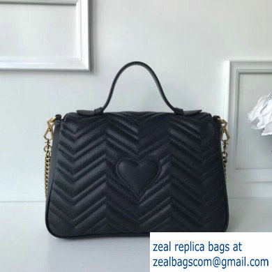 Gucci GG Marmont Medium Top Handle Bag 498109 Black - Click Image to Close