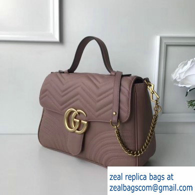 Gucci GG Marmont Medium Top Handle Bag 498109 Nude Pink - Click Image to Close