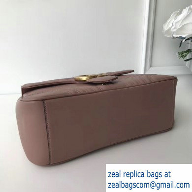 Gucci GG Marmont Medium Top Handle Bag 498109 Nude Pink - Click Image to Close