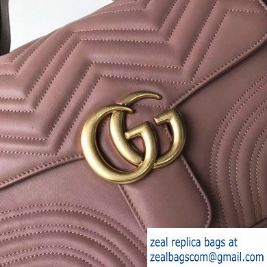 Gucci GG Marmont Medium Top Handle Bag 498109 Nude Pink
