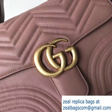 Gucci GG Marmont Medium Top Handle Bag 498109 Nude Pink - Click Image to Close