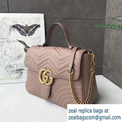 Gucci GG Marmont Medium Top Handle Bag 498109 Nude - Click Image to Close