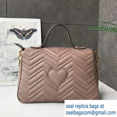 Gucci GG Marmont Medium Top Handle Bag 498109 Nude - Click Image to Close