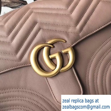 Gucci GG Marmont Medium Top Handle Bag 498109 Nude