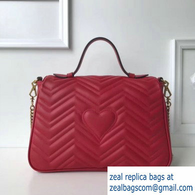 Gucci GG Marmont Medium Top Handle Bag 498109 Red - Click Image to Close