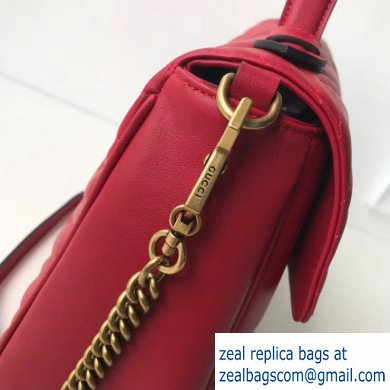 Gucci GG Marmont Medium Top Handle Bag 498109 Red - Click Image to Close