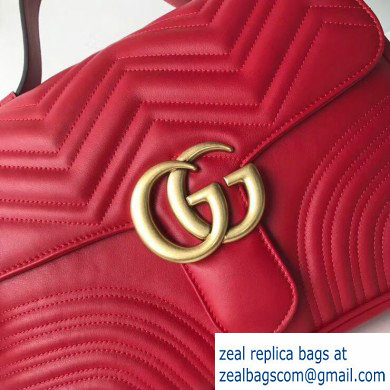 Gucci GG Marmont Medium Top Handle Bag 498109 Red