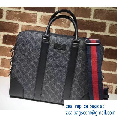 Gucci GG Supreme Business Briefcase Bag 474135 Black - Click Image to Close