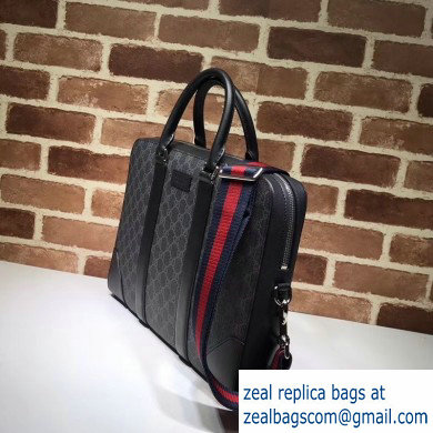 Gucci GG Supreme Business Briefcase Bag 474135 Black - Click Image to Close