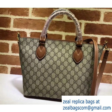 Gucci GG Supreme Canvas Small Tote Bag 432124 Brown - Click Image to Close