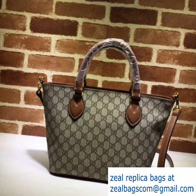 Gucci GG Supreme Canvas Small Tote Bag 432124 Brown - Click Image to Close