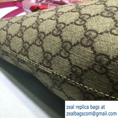 Gucci GG Supreme Canvas Small Tote Bag 432124 Red/Fuchsia