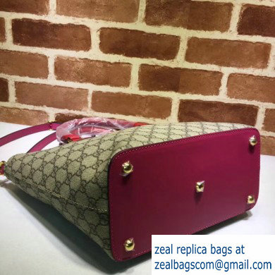 Gucci GG Supreme Canvas Small Tote Bag 432124 Red/Fuchsia - Click Image to Close