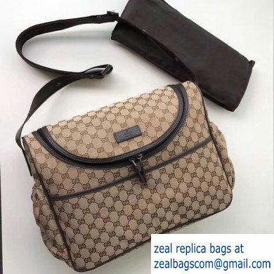 Gucci GG Supreme Diaper Bag 123326 Beige/Coffee - Click Image to Close