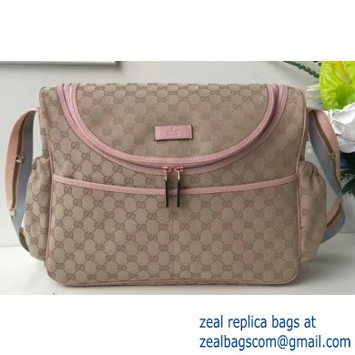 Gucci GG Supreme Diaper Bag 123326 Beige/Pink - Click Image to Close