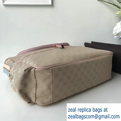 Gucci GG Supreme Diaper Bag 123326 Beige/Pink
