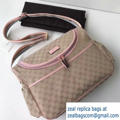 Gucci GG Supreme Diaper Bag 123326 Beige/Pink - Click Image to Close