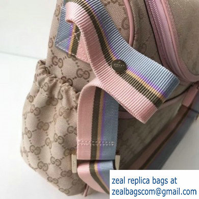 Gucci GG Supreme Diaper Bag 123326 Beige/Pink