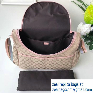 Gucci GG Supreme Diaper Bag 123326 Beige/Pink - Click Image to Close