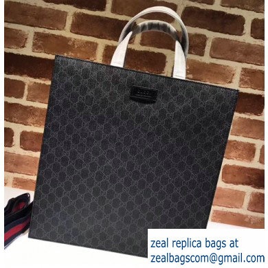 Gucci GG Supreme Tote Bag 495559 Black - Click Image to Close