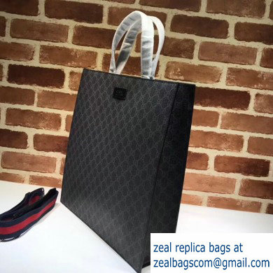 Gucci GG Supreme Tote Bag 495559 Black - Click Image to Close