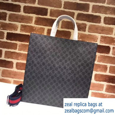 Gucci GG Supreme Tote Bag 495559 Black - Click Image to Close