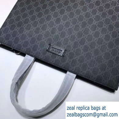 Gucci GG Supreme Tote Bag 495559 Black - Click Image to Close