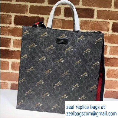 Gucci GG Supreme Tote Bag 495559 Tiger Print - Click Image to Close