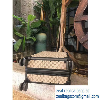 Gucci GG Trolley Travel Luggage Bag Beige