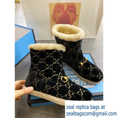 Gucci GG Wool Ankle Boots Black 2019 - Click Image to Close