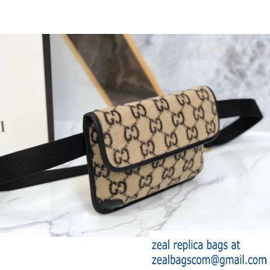 Gucci GG Wool Belt Bag 598181 Beige 2019