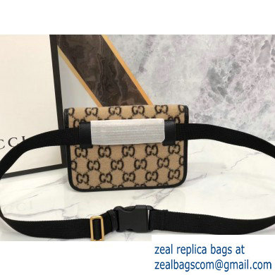 Gucci GG Wool Belt Bag 598181 Beige 2019