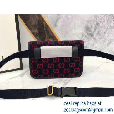 Gucci GG Wool Belt Bag 598181 Dark Blue 2019