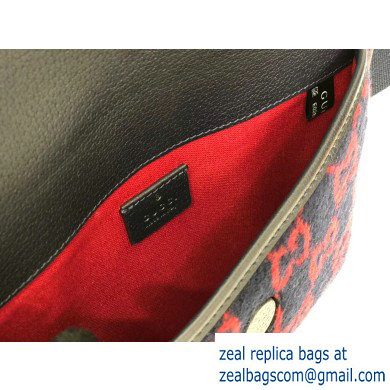 Gucci GG Wool Belt Bag 598181 Dark Blue 2019 - Click Image to Close