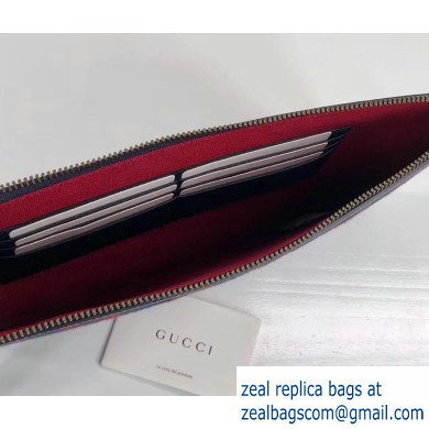 Gucci GG Wool Pouch Clutch Bag 597627 Dark Blue 2019