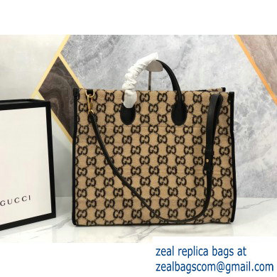 Gucci GG Wool Tote Bag 598169 Beige 2019 - Click Image to Close