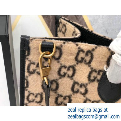 Gucci GG Wool Tote Bag 598169 Beige 2019