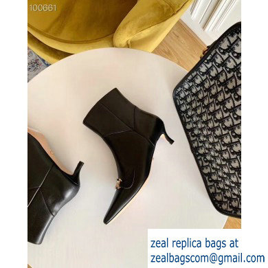 Gucci Heel 4.5cm Zumi Leather Low-Heel Ankle Boots 577157 Black 2019 - Click Image to Close