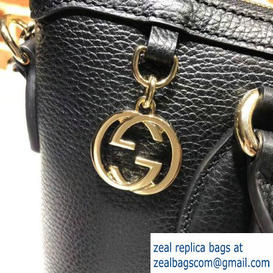 Gucci Interlocking G Charm Leather Tote Bag 449659 Black - Click Image to Close