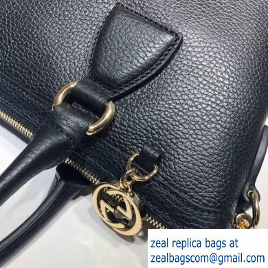 Gucci Interlocking G Charm Leather Tote Bag 449659 Black
