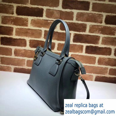 Gucci Interlocking G Charm Leather Tote Bag 449659 Gray - Click Image to Close