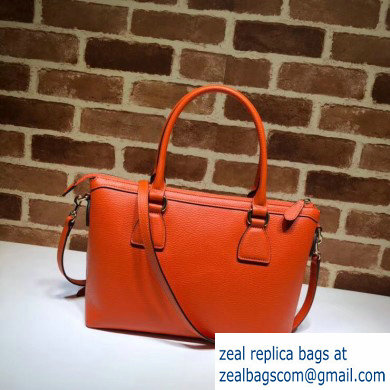 Gucci Interlocking G Charm Leather Tote Bag 449659 Orange - Click Image to Close