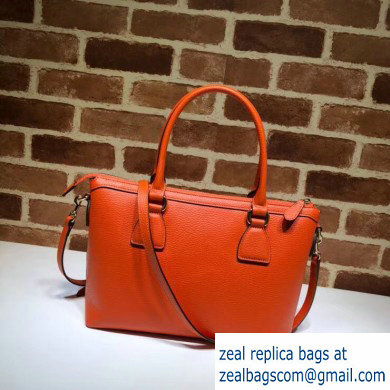 Gucci Interlocking G Charm Leather Tote Bag 449659 Orange