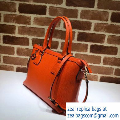 Gucci Interlocking G Charm Leather Tote Bag 449659 Orange - Click Image to Close