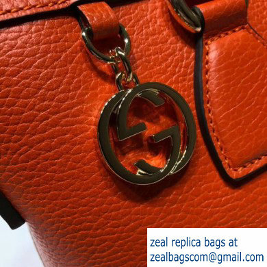 Gucci Interlocking G Charm Leather Tote Bag 449659 Orange - Click Image to Close