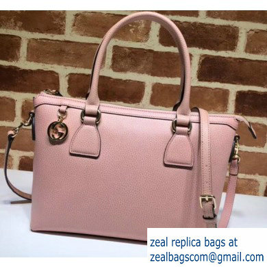 Gucci Interlocking G Charm Leather Tote Bag 449659 Pink - Click Image to Close