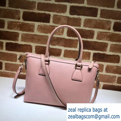 Gucci Interlocking G Charm Leather Tote Bag 449659 Pink